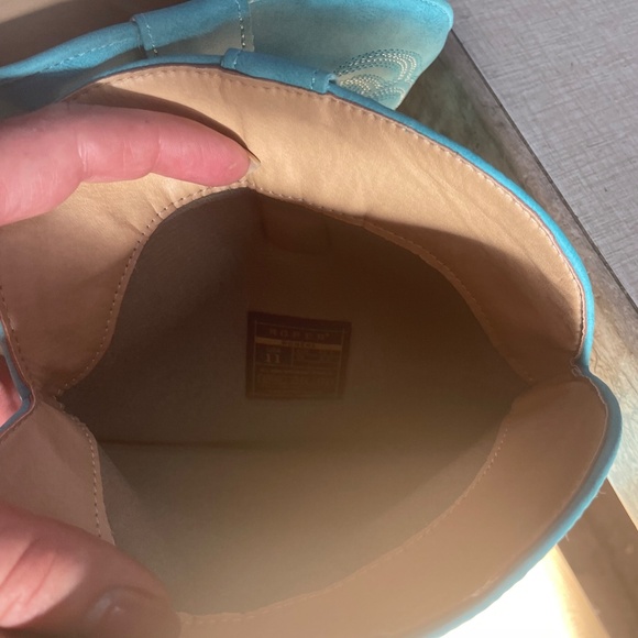 Turquoise Roper knee high suede  Cowboy boots 11🦋 - Picture 6 of 11